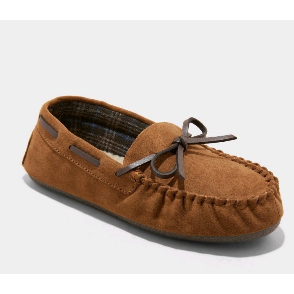 cat & Jack Boys Youth Lionel Moccasin Chestnut Slippers size 13